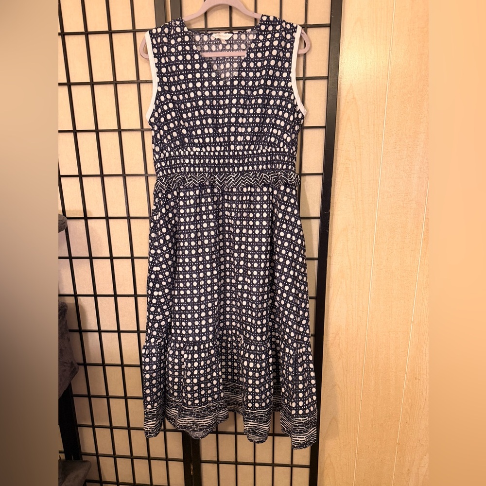 Crown & Ivy Navy and White Geometric Dress - Picture 2 of 7